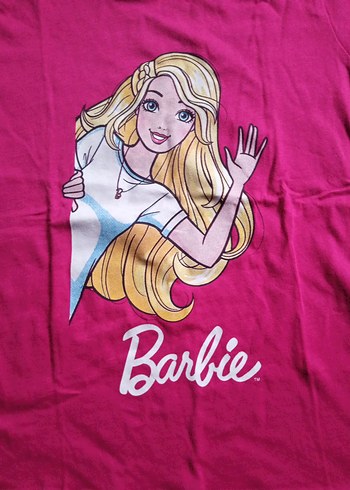 Pembe Barbie Baskılı Kız Tişörtü - Görsel 6