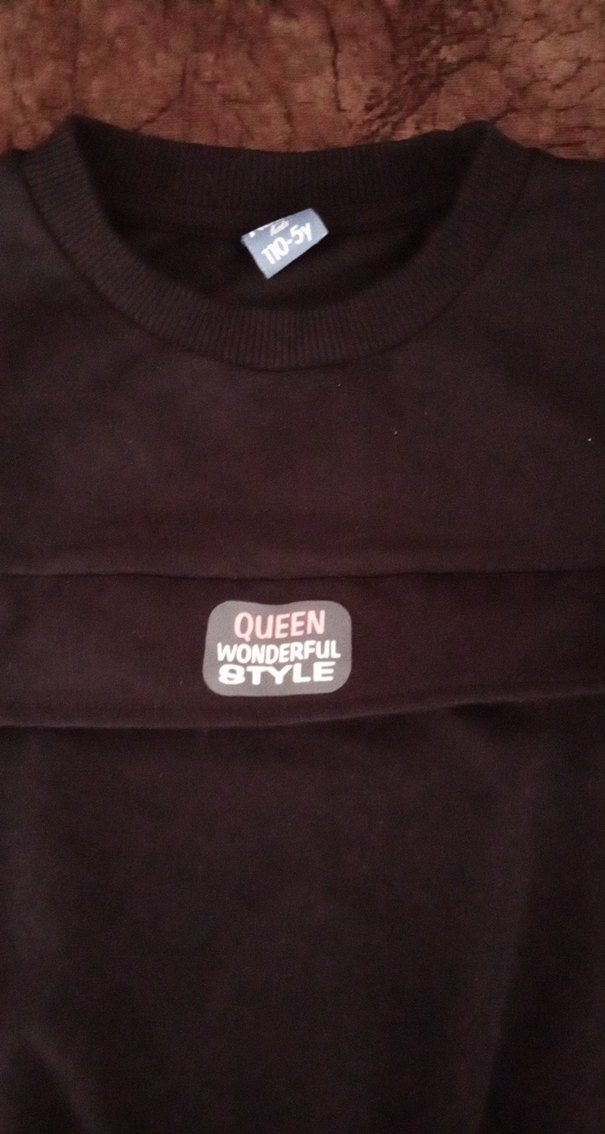 Siyah kiz  Çocuk Düğmeli Sweatshirt - Görsel 4