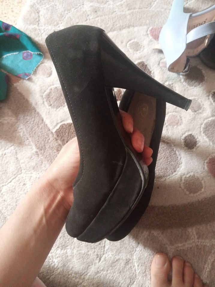 Diger Siyah Süet Platform Topuklu Kadın Ayakkabı - Görsel 3