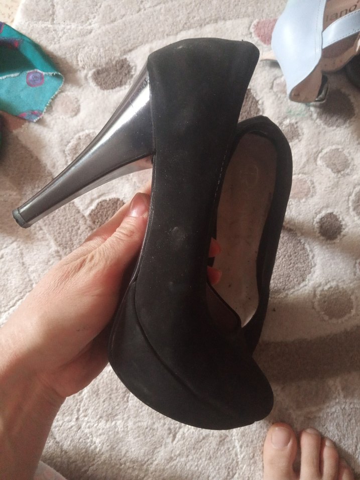 Diger Siyah Süet Platform Topuklu Kadın Ayakkabı - Görsel 4