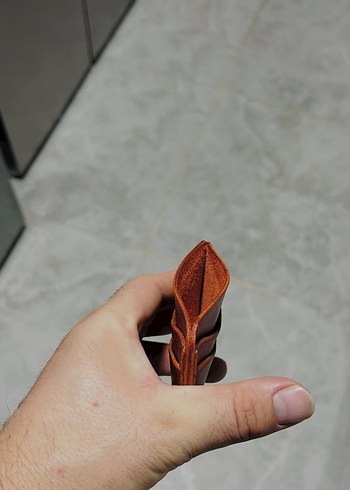 Hakiki deri el yapımı Kahverengi Minimalist Erkek Cüzdanı - Görsel 3