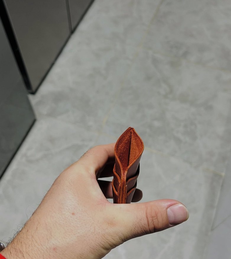 Hakiki deri el yapımı Kahverengi Minimalist Erkek Cüzdanı - Görsel 3