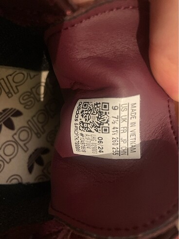 41,5 Beden bordo Renk Orjinal adidas samba Ayakkabi