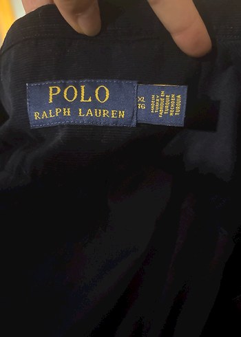 Orijinal Ralph Lauren fitilli lacivert kadife Gömlek - Görsel 3