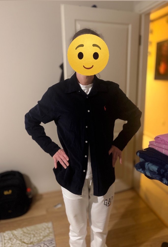 Orijinal Ralph Lauren fitilli lacivert kadife Gömlek - Görsel 2