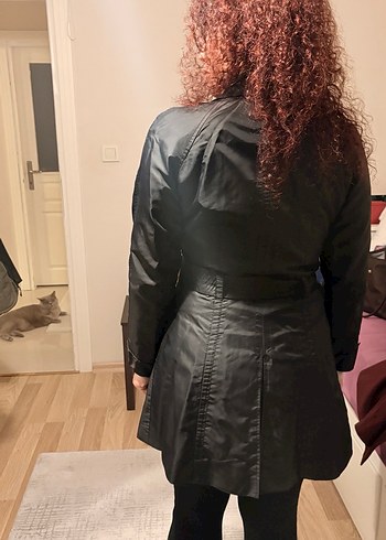 Mango Siyah Kadın Midi Trençkot - Görsel 3