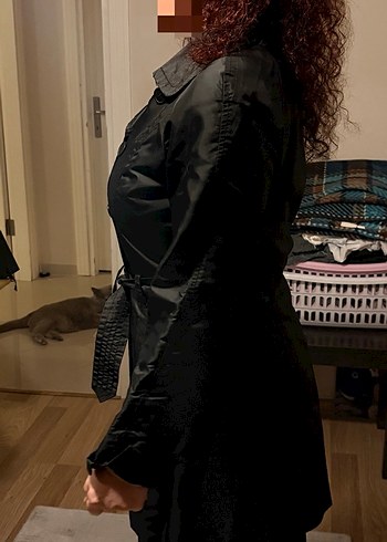 Mango Siyah Kadın Midi Trençkot - Görsel 2