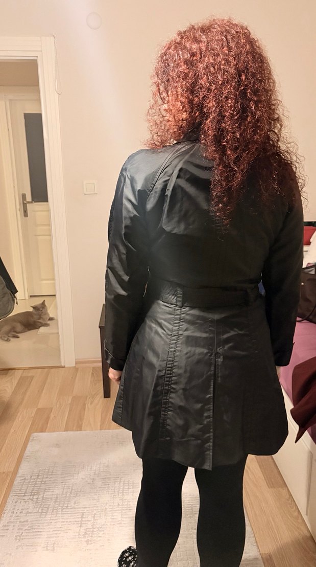 Mango Siyah Kadın Midi Trençkot - Görsel 3