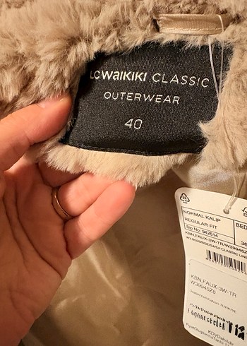 Bej Midi Peluş Kadın Kaban - Görsel 5