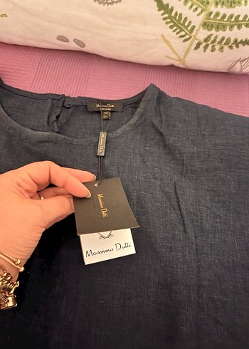 Lacivert Kolsuz Keten bluz - Görsel 4