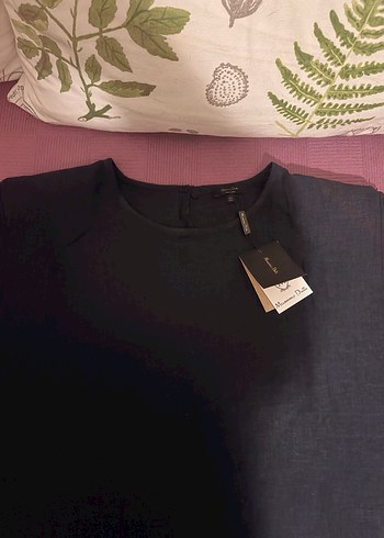 Lacivert Kolsuz Keten bluz - Görsel 2