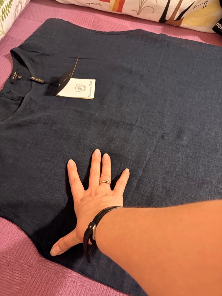 Lacivert Kolsuz Keten bluz - Görsel 5