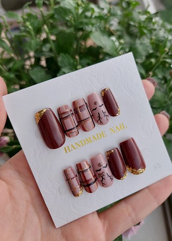 Kahverengi Yılbaşı icin Je Takma Tırnak - Görsel 2