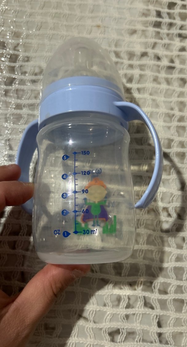 Mavi Bebek Biberonu Tutacaklı - Görsel 2