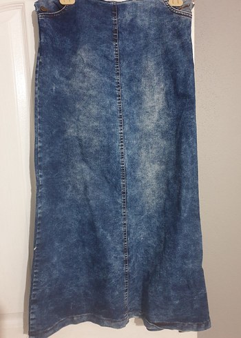 Meed Fashion Kadın Mavi Bağcıklı Uzun Denim Tulum