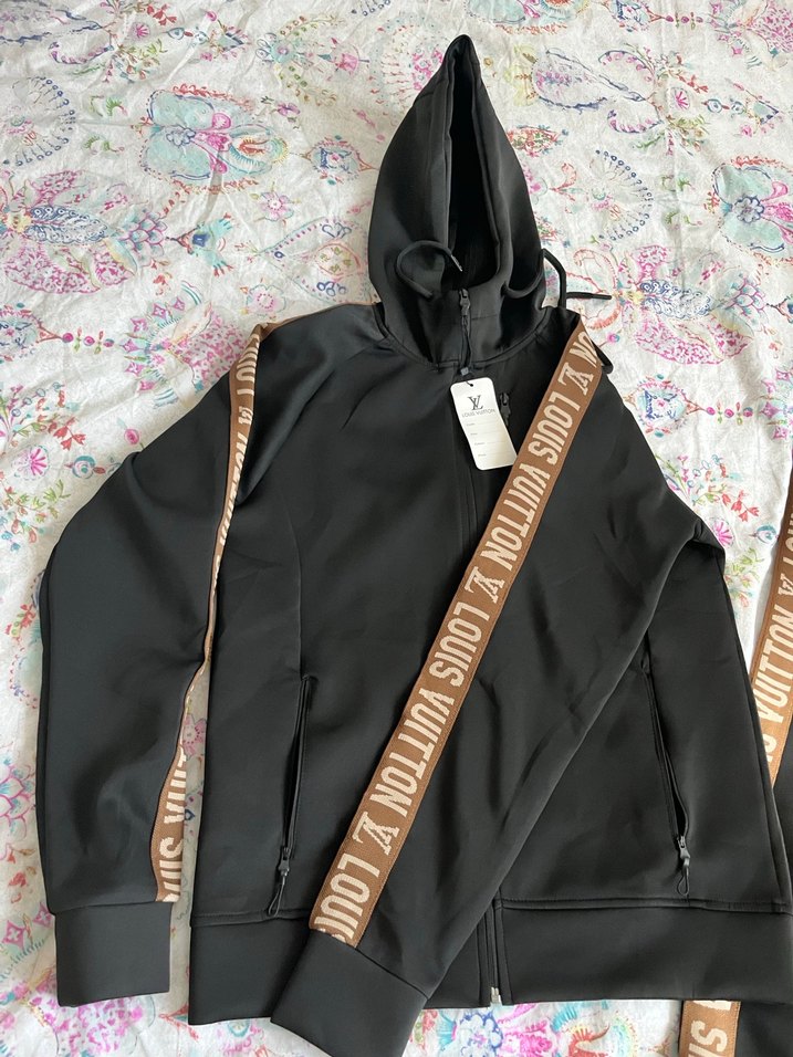 Erkek Siyah Louis Vuitton Baskılı Eşofman Takımı - Görsel 2