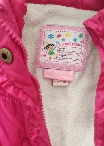 LC Waikiki Kız Çocuk Pembe Nakışlı Düğmeli Mont