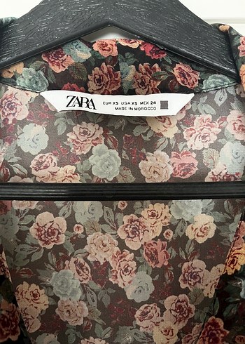 Zara Çiçek Desenli Uzun Kollu Bohem Elbise