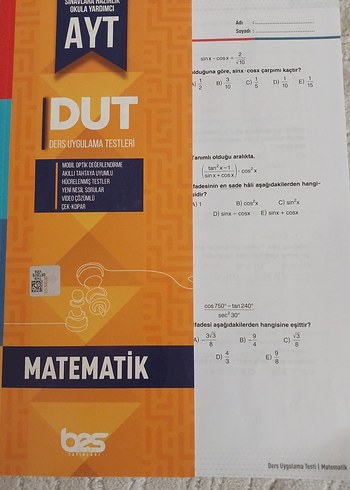 DUT Sınav Hazırlık Seti - Matematik, Geometri, Fizik, Coğrafya