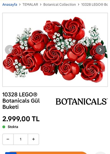 Orjinal lego kırmızı gül buketi - Görsel 3