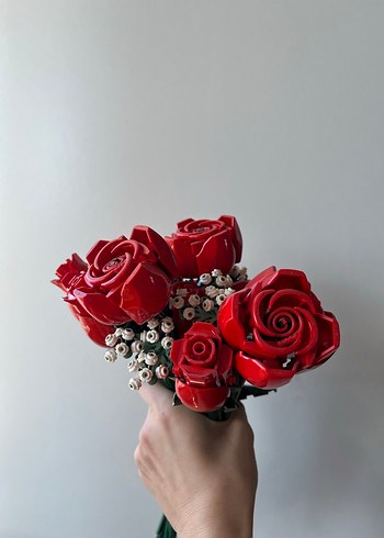 Orjinal lego kırmızı gül buketi - Görsel 2