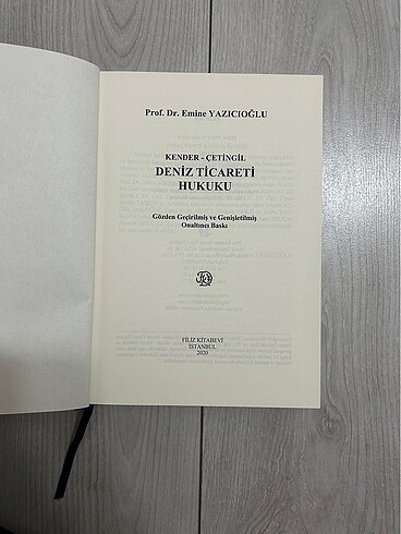 Deniz Ticareti Hukuku Kender/Çetingil/Yazıcıoğlu