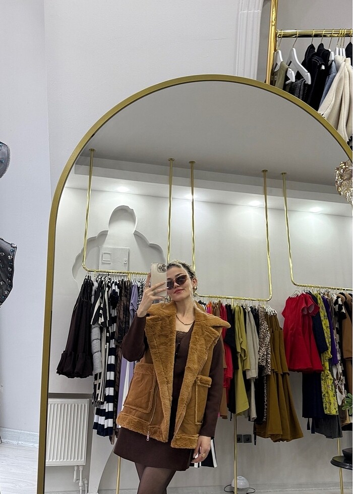 Taba kürklü yelek - Görsel 4