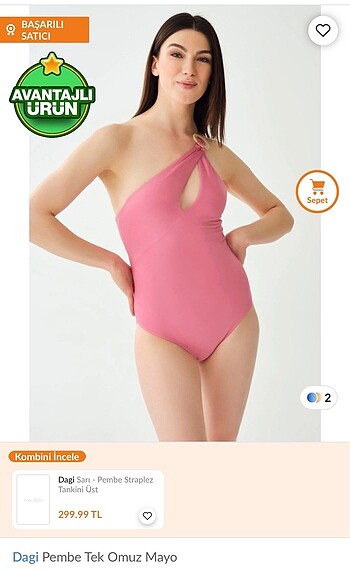 Dagi pembe tek omuz mayo