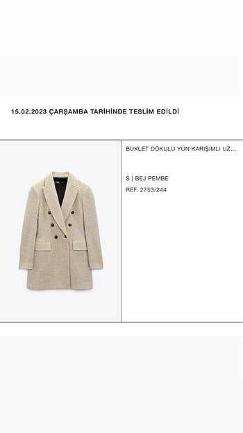 Zara Zara Uzun blazer