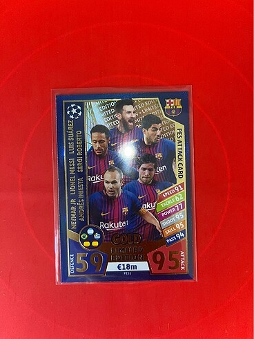  Messi Suarez Neymar İniesta Sergio Roberto Limited Edition Topps