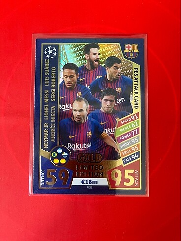  Beden Messi Suarez Neymar İniesta Sergio Roberto Limited Edition Topps