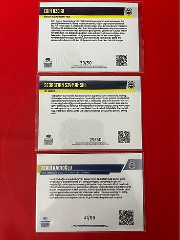  Beden Edin Dzeko Ferdi Kadıoğlu Sebastian Szymanski Numaralı Kart Lot 