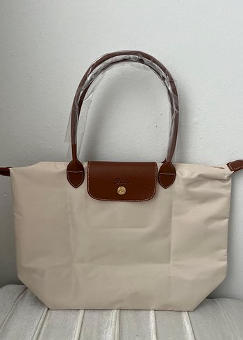 Longchamp Krem Renk Katlanabilir Kadın Omuz Çantası