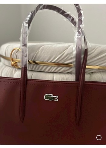 Beden bordo Renk Lacoste Bordo Fermuarlı Kadın Çanta