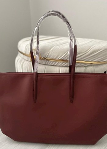  Beden bordo Renk Bordo Lacoste Kol Çantası
