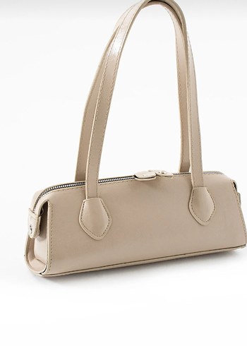 Bej Deri Tokalı Kadın El Çantası - Görsel 6