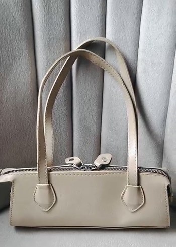 Bej Deri Tokalı Kadın El Çantası - Görsel 2