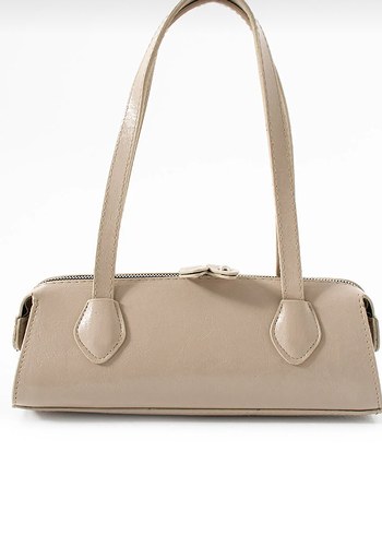 Bej Deri Tokalı Kadın El Çantası - Görsel 3