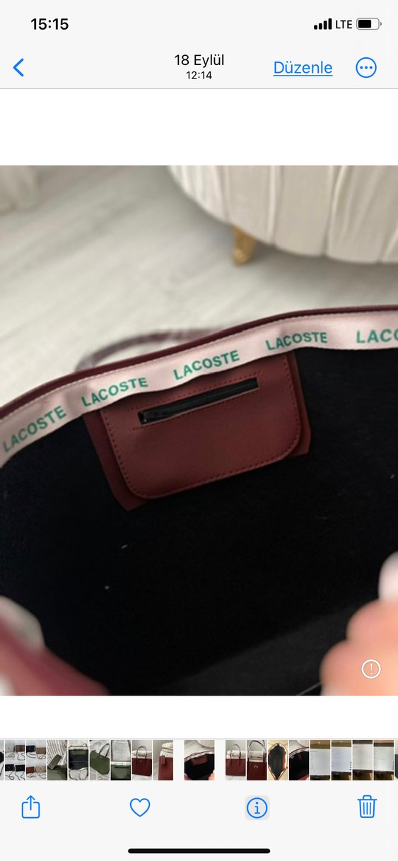 Lacoste Bordo Kadın Omuz Çanta - Görsel 4