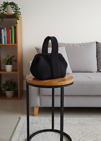 Siyah Örgü Kadın Çanta - Görsel 2