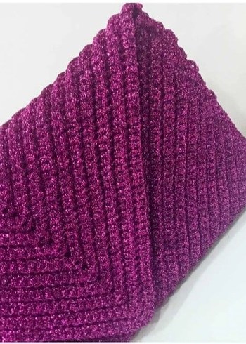 Örgü Kumaş Mor Kadın Portföy Çanta - Görsel 3