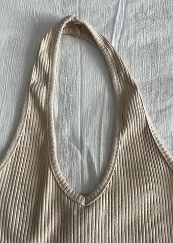 Topshop Bej Boyundan Geçirmeli Kadın Üst