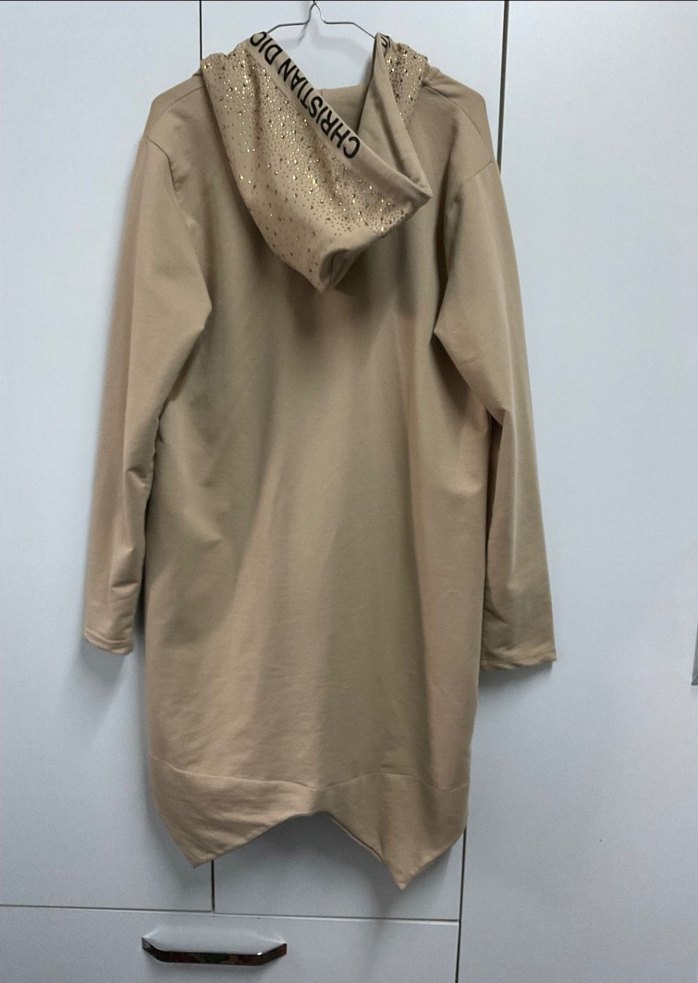 DIOR Bej Kapüşonlu Uzun Kadın Ceket - Görsel 4