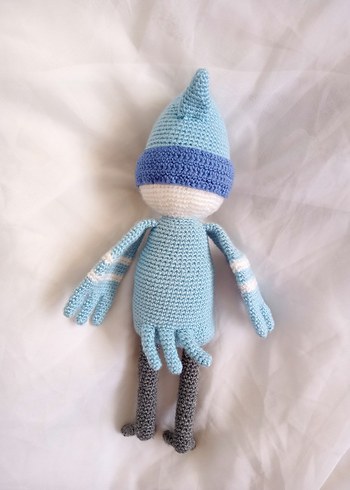 El Örgüsü Renkli Mavi Kuş Peluş Oyuncak - Görsel 2