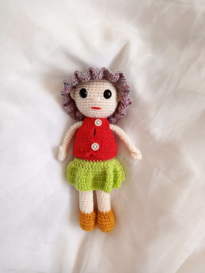 Renkli Örgü Bebek Oyuncak - Görsel 2