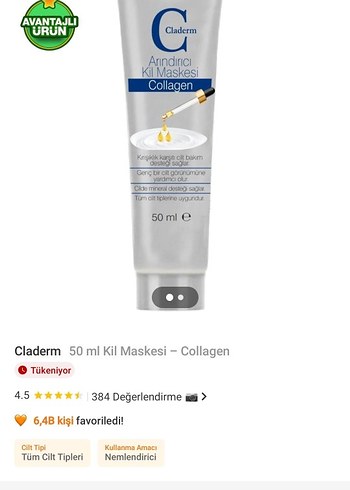 Claderm Collagen Arındırıcı Kil Maskesi 50 ml - Görsel 2