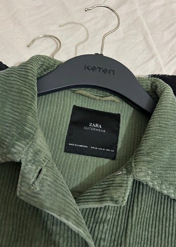 Zara Düğmeli Yeşil Kadife Ceket