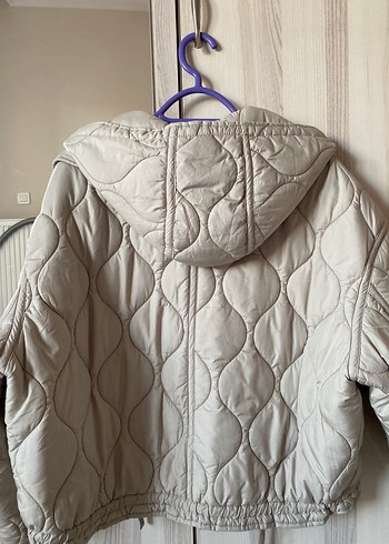Stradivarius Düğmeli Beyaz Midi Street Wear Ceket