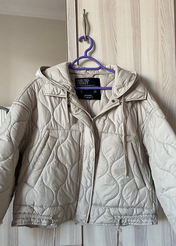 Düğmeli Beyaz Midi Street Wear Ceket