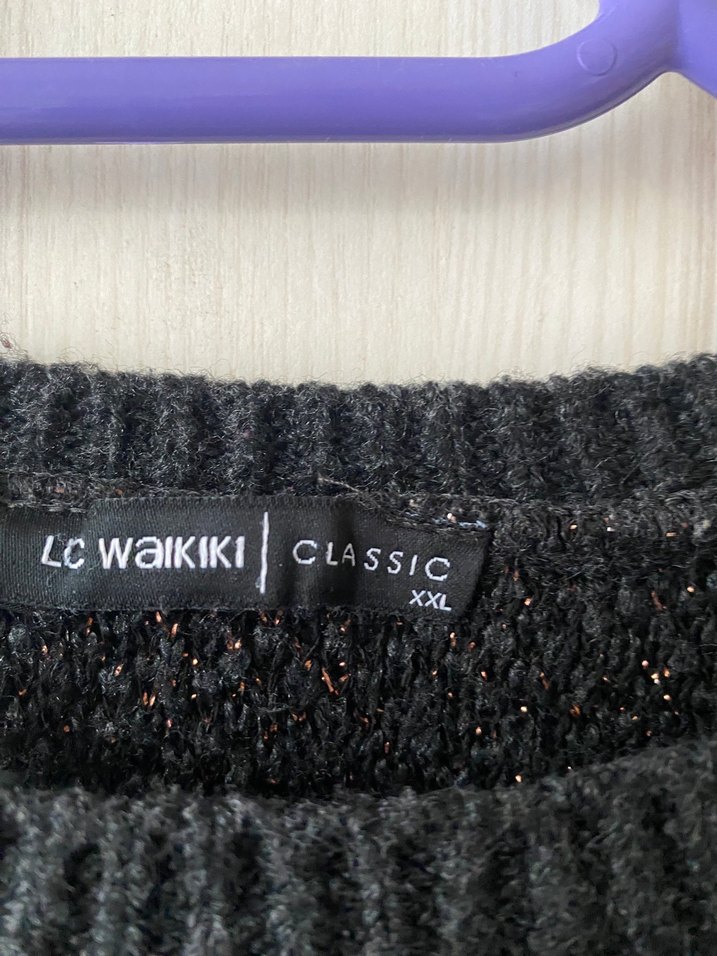 Gri Yılan Desenli Örgü Kadın Kazak - Görsel 2